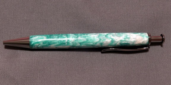 0059 - "Icy" Black Titanium Long Click Pen