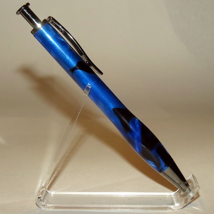 0040 - "Ocean Mist" Black Titanium Long Click Pen