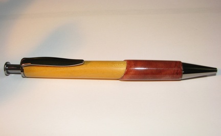 0041 - "Ketchup & Mustard" Black Titanium Long Click Pen