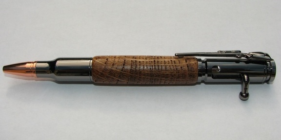 0022 - Oak Gunmetal Bolt Action Pen
