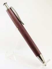 0067 - Purpleheart Black Titanium Long Click Pen