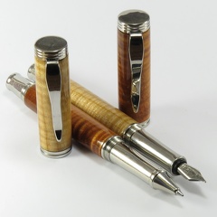 0127 & 0128 - Curly Maple & Curly Koa Fountain Pen & Rollerball Set